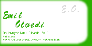 emil olvedi business card